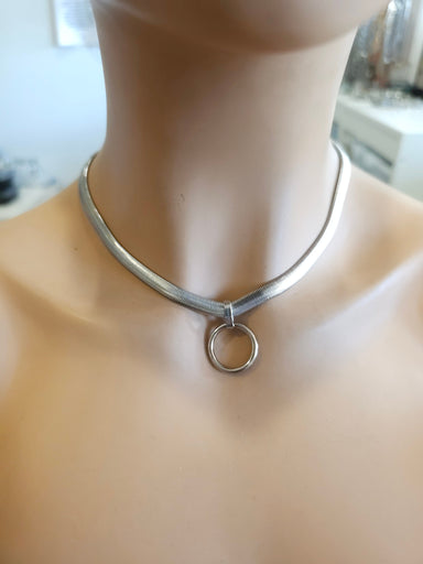 Sterling Silber O-Ring Halsband Halskette