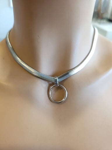 Sterling Silber O-Ring Halsband Halskette