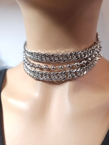 Chain necklace Choker necklace チョーカー シルバー シルバー