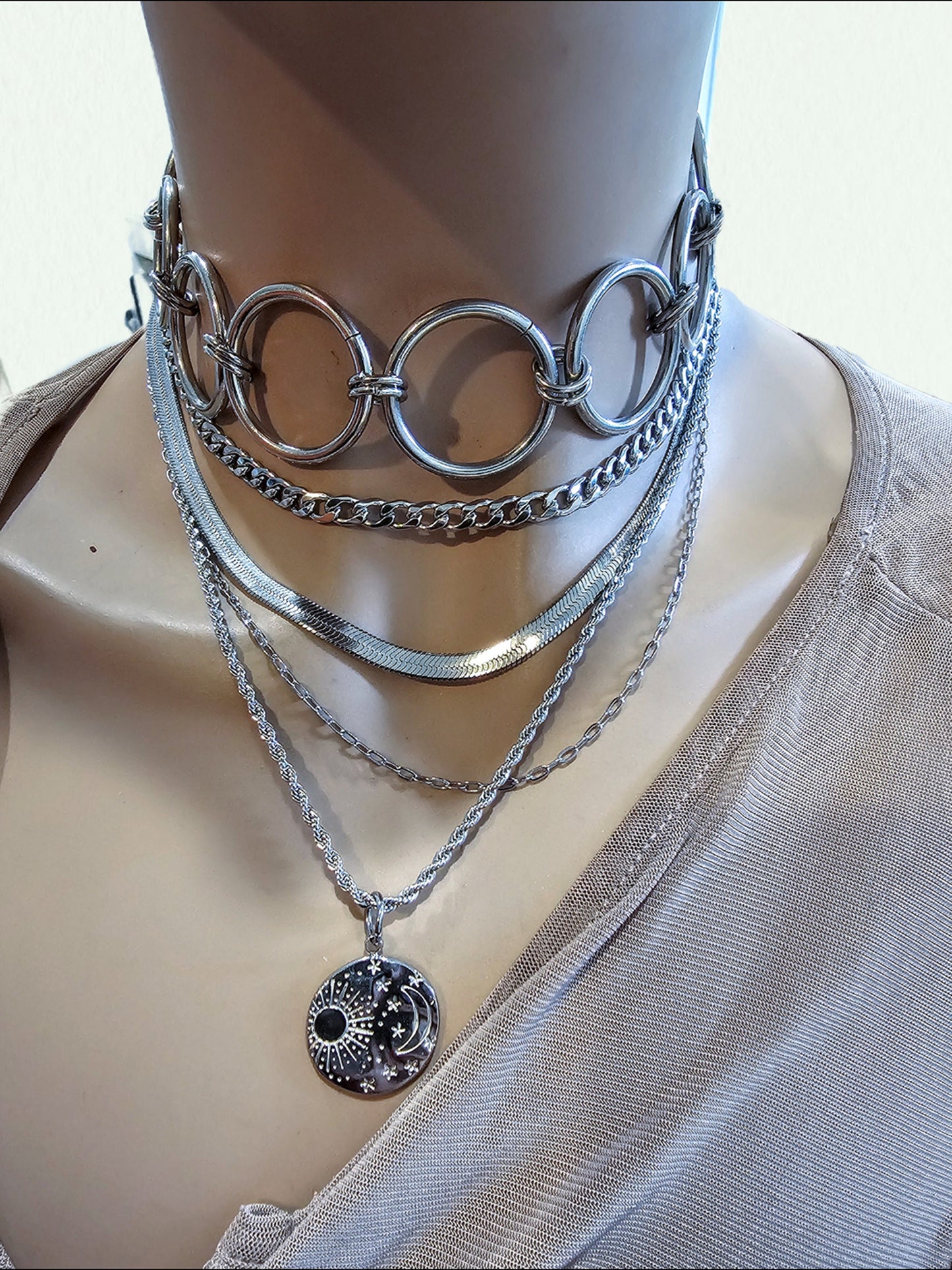 Punk Hip Hop Mode Acryl Link Collier Rock Gothic Chunky Plastic Choker Kraag Ketting voor Dames Accessoires-crystal Punk Hip Hop Mode Acryl Link Collier Rock Gothic Chunky Plastic Choker Kraag Ketting voor Dames Accessoires-crystal