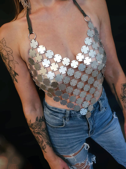 Festival Clothing Rave Chain Crystal Bra Bralette Outfit Sparkle Rhinestone Gem Lingerie - EDM Concert Outfit, Burlesque costume