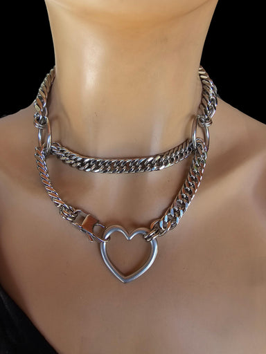 Diamantgeschliffener Stahl Martingal Halsband Choker Halskette