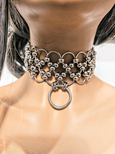 Sterling Silber O-Ring Halsband Halskette | Schild Maiden Schmuck  Shield  Maiden Jewelry