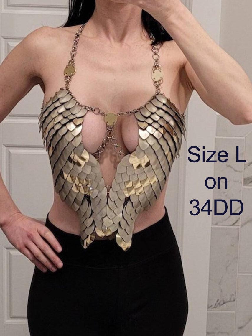 Metal Red Black Breastplate Corset Armor, Fantasy Scalemail Dragon Womens Armor, Royal Fae Gala Fairytale Costume, Viking, Fairy Cosplay