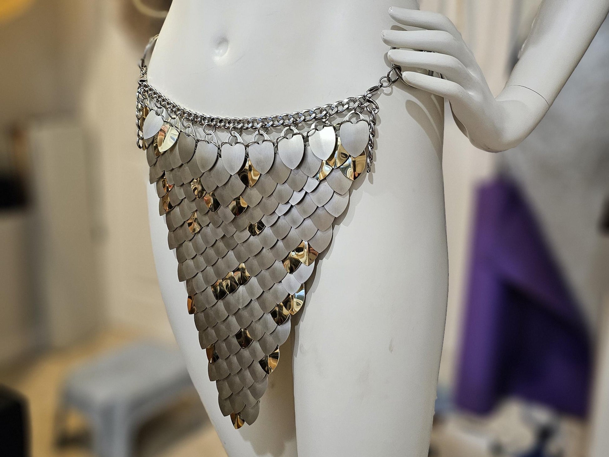 Halloween Viking, Dragon, Fairy Scalemail Cosplay Chainmail  Festival Outfit Corset Skirt Bottoms  QUALITY MADE in CANADA