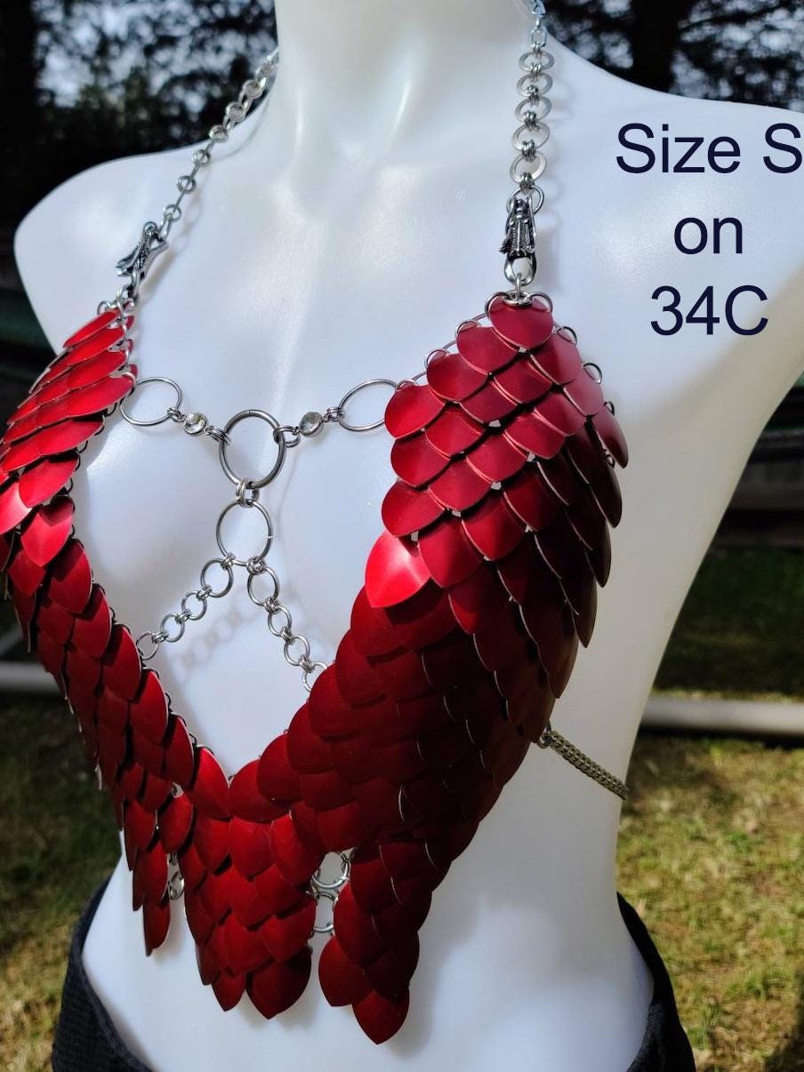 Metal Gold Breastplate Corset Armor, Fantasy Scalemail Dragon Scale Womens Armor, Royal Fae Gala Fairytale Costume, Viking, Fairy Cosplay