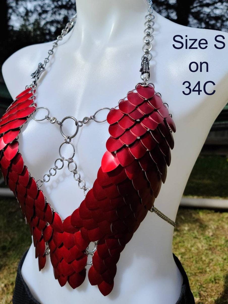 Metal Black Breastplate Corset Armor, Fantasy Scalemail Dragon Scale Womens Armor, Royal Fae Gala Fairytale Costume, Viking, Fairy Cosplay