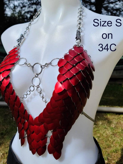 Metal Black Breastplate Corset Armor, Fantasy Scalemail Dragon Scale Womens Armor, Royal Fae Gala Fairytale Costume, Viking, Fairy Cosplay