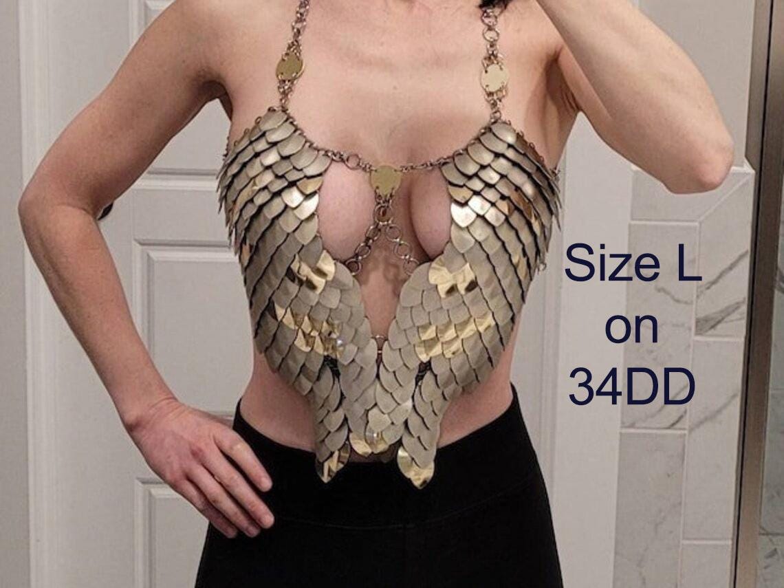 Metal Green Breastplate Corset Armor, Fantasy Scalemail Dragon Scale Womens Armor, Royal Fae Gala Fairytale Costume, Viking, Fairy Cosplay