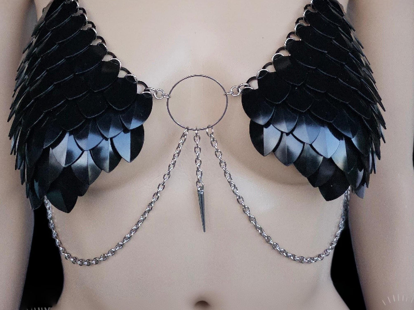 Halloween Festival Outfit Scalemail Corset Top, Concert Rave Viking Shield Maiden Armor, Dragon, Fairy Cosplay Costume - QUALITY MADE in CAN