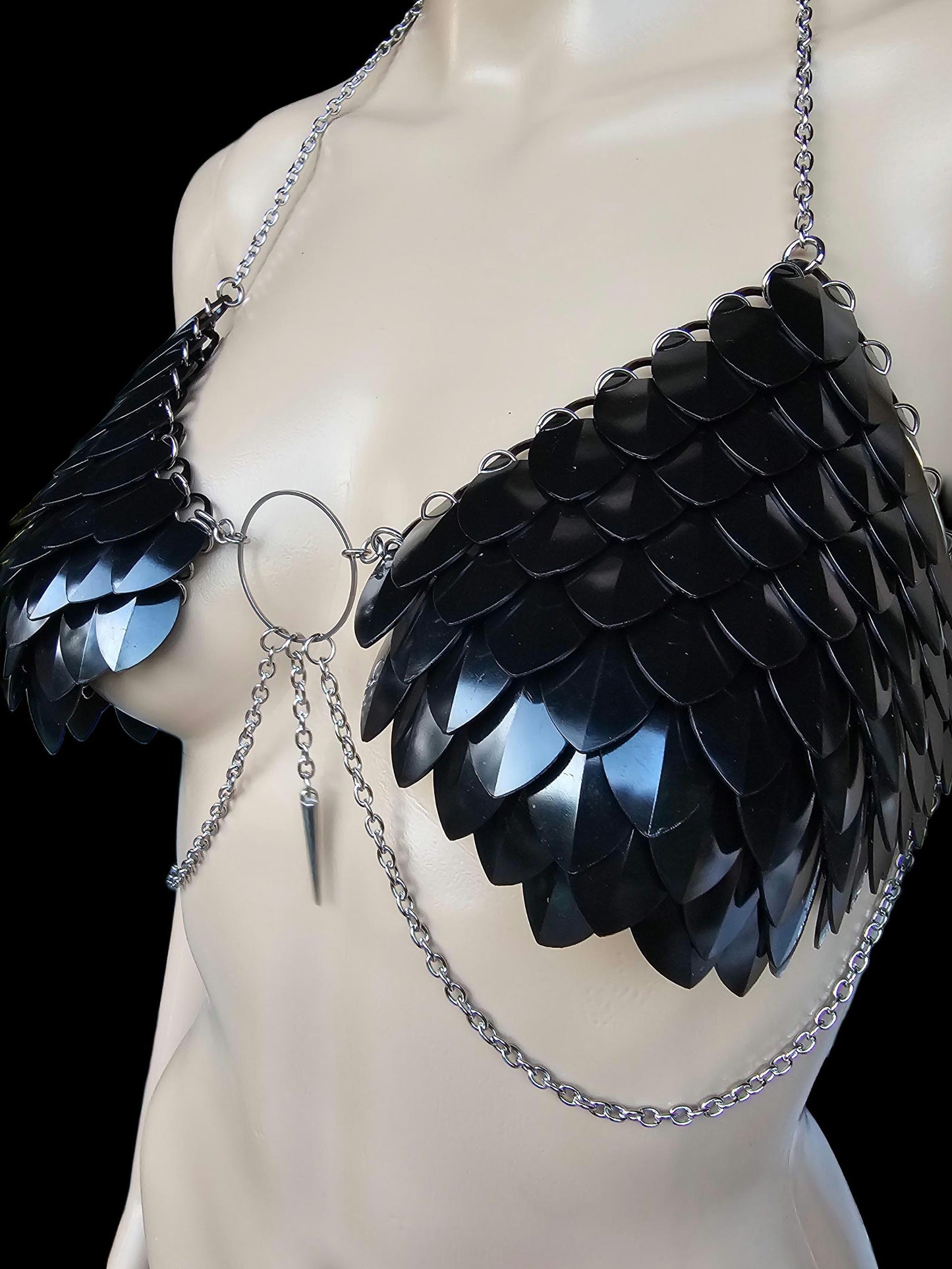 Halloween Festival Outfit Scalemail Corset Top, Concert Rave Viking Shield Maiden Armor, Dragon, Fairy Cosplay Costume - QUALITY MADE in CAN