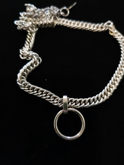 Surgical Steel Day Collar Gothic Punk Choker Necklace | Submissive Style with Permanent Locking Clasp Options