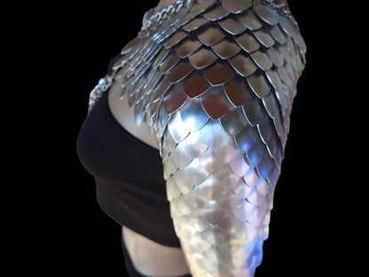 Viking, Dragon, Fairy Scalemail Cosplay Chainmail Renaissance Dress Festival Outfit Corset Shoulder Armor Rave Costume