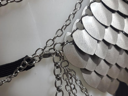 Halloween Festival Outfit Scalemail Corset Top,  or Rave Viking, Dragon, Fairy Cosplay Costume,   - QUALITY MADE in CANADA