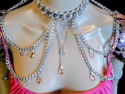 Metal Pink Shoulder Armor, Fantasy Scalemail Dragon Scale Womens Armor, Royal Fae Gala Fairytale Costume, Viking, Fairy Cosplay, Bookish