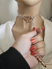 Rose Gold Slip Chain Choker Leash Style Necklace - – Shield Maiden