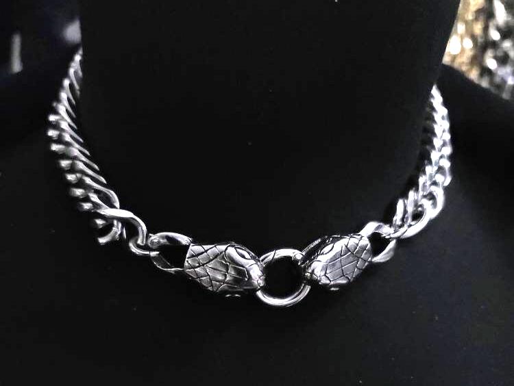 Snake Gothic Punk Collar Choker Necklace  | Stunning Dark Academia aesthetic handmade necklace gift for her