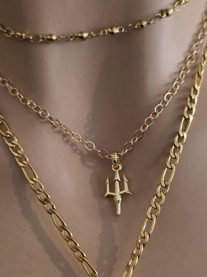 Green Sea Glass and Gold Multi Strand Layered Pendant Necklace Set - Great mom or girlfriend gift, boho ocean lover, beach jewelry