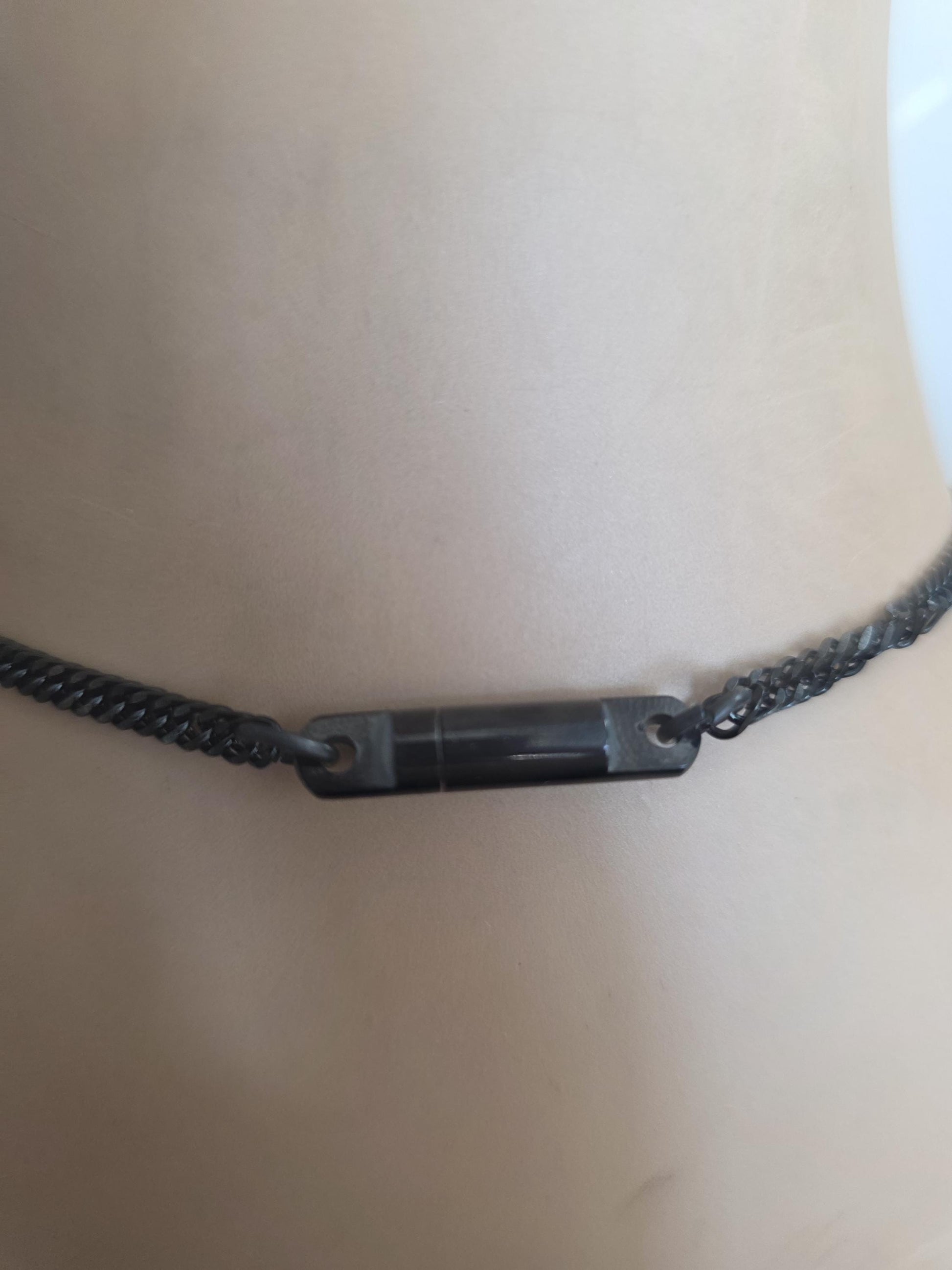 Black Steel Day Collar Choker Necklace Permanent Locking Clasp Option | Submissive Punk BDSM Couples Jewelry