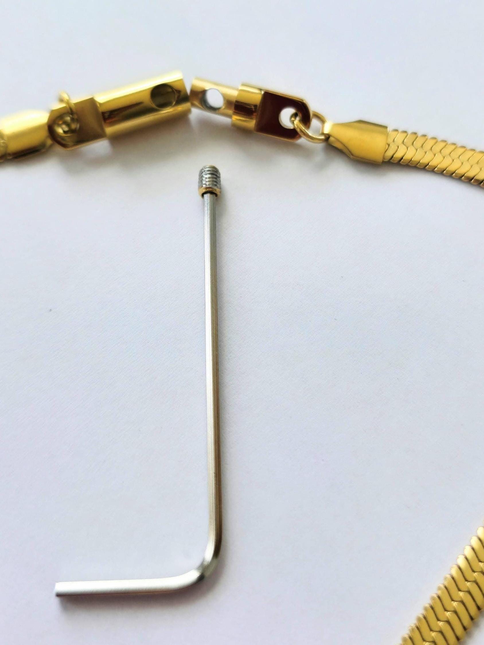 Gold Plated Steel Day Collar Choker Necklace, Bold Style, Permanent Locking Option - Couples Devotion Jewelry