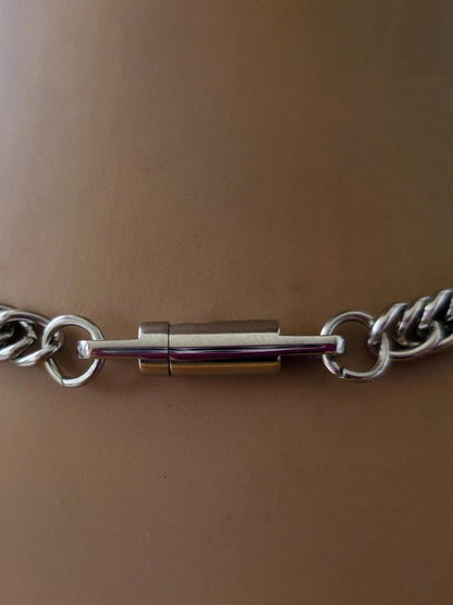 Eternity Knot Steel Collar Choker Necklace, Permanent Locking Clasp Options | Intimate Couples jewelry
