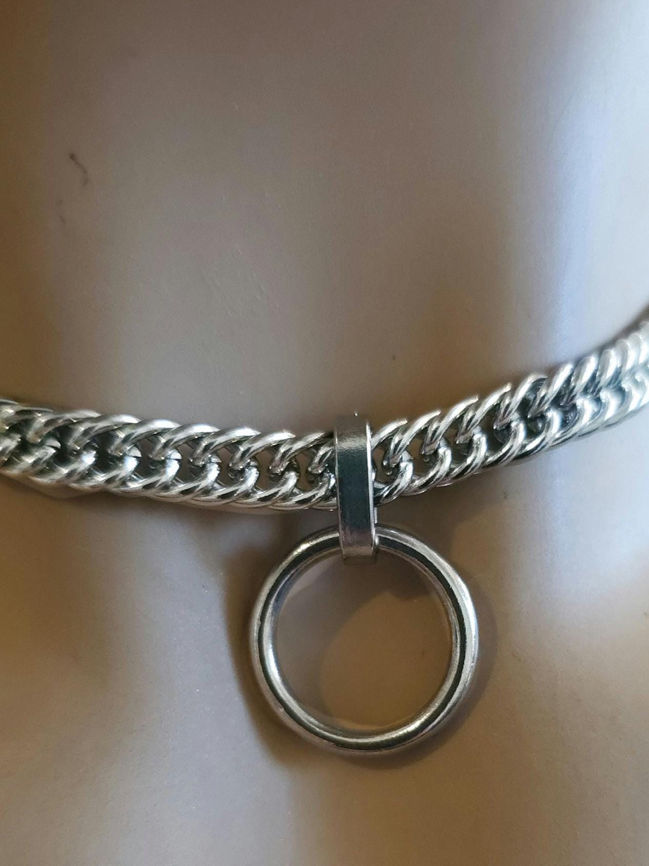 Surgical Steel Day Collar Gothic Punk Choker Necklace | Submissive Style with Permanent Locking Clasp Options