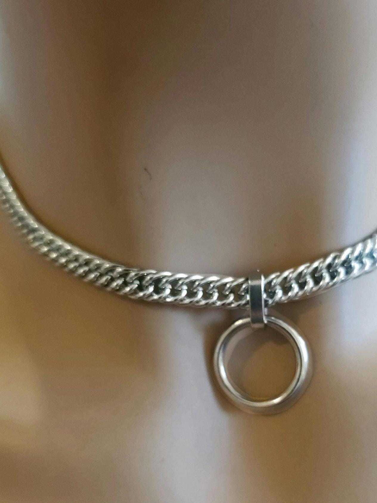 Surgical Steel Day Collar Gothic Punk Choker Necklace | Submissive Style with Permanent Locking Clasp Options