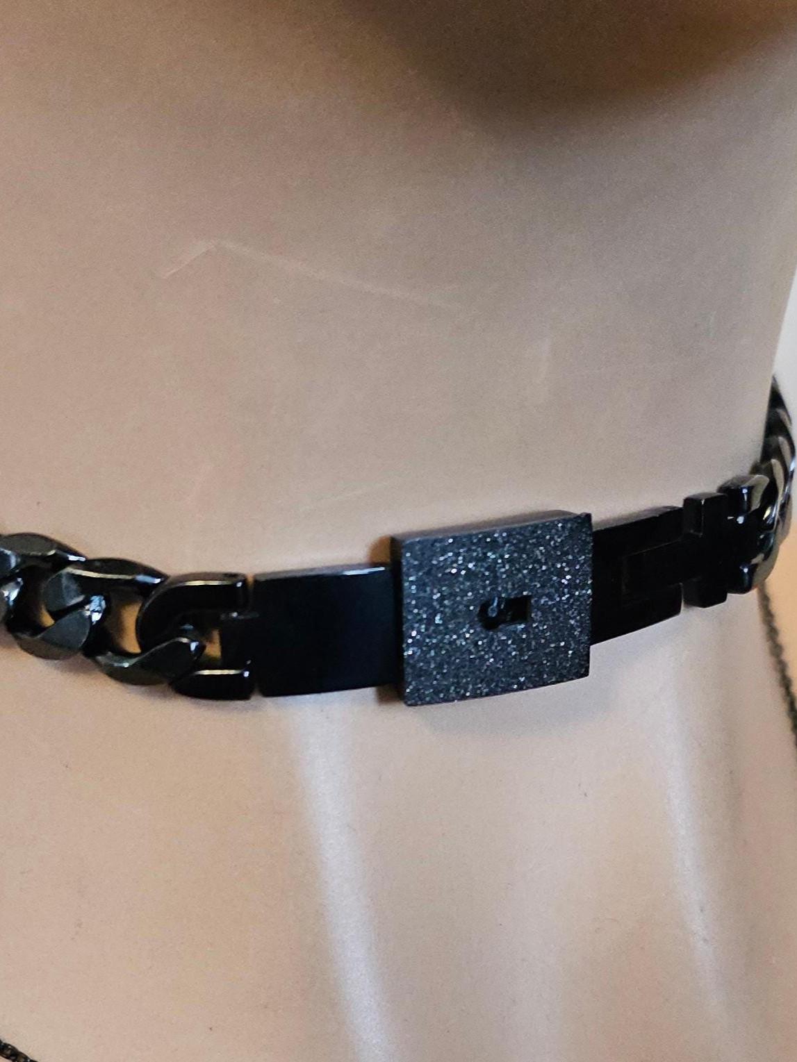 Lock It In - Black Luxury Day Collar Elegant Submissive Style Locking Choker Necklace & Key