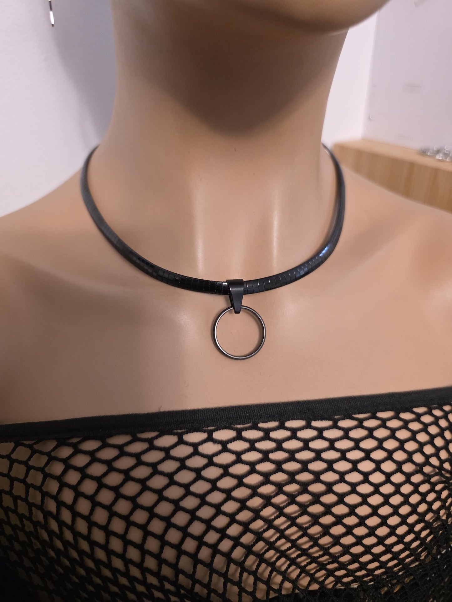 Black Steel Day Collar Choker Necklace Permanent Locking Clasp Option | Submissive Punk BDSM Couples Jewelry