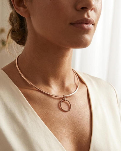 Discreet Day Collar Necklace Rose Gold Permanent Locking Options | BDSM Intimate Partner Couples Jewelry