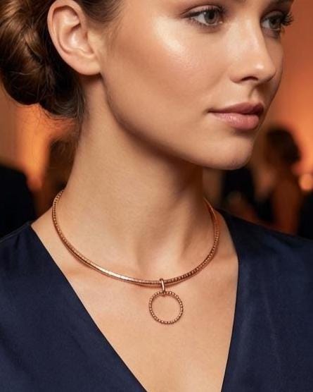 Discreet Day Collar Necklace Rose Gold Permanent Locking Options | BDSM Intimate Partner Couples Jewelry