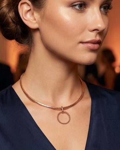 Discreet Day Collar Necklace Rose Gold Permanent Locking Options | BDSM Intimate Partner Couples Jewelry