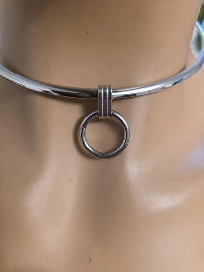 Discreet Day Collar Rigid Submissive Intimate Partner Necklace with Permanent Locking Option: BDSM Jewelry