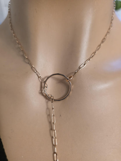 Rose Gold Slip Chain Dainty Choker Wrap Necklace with Spike pendant | Dark Academia handmade jewelry