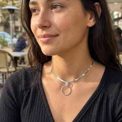 925 Solid Sterling Silver Day Collar Choker Necklace - Locking Option - Intimate Partner Jewelry