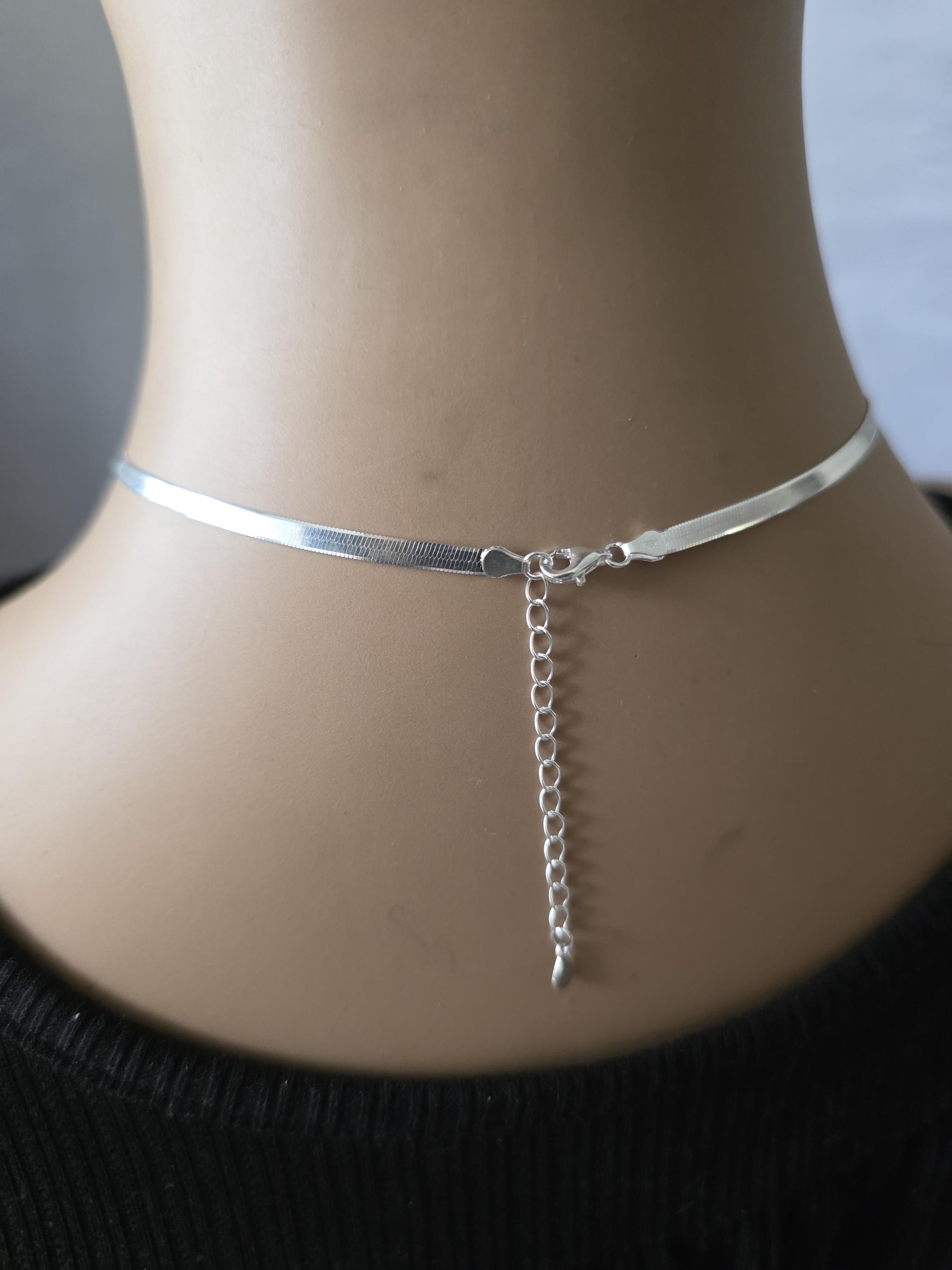 925 Solid Sterling Silver Day Collar Choker Necklace - Locking Option - Intimate Partner Jewelry