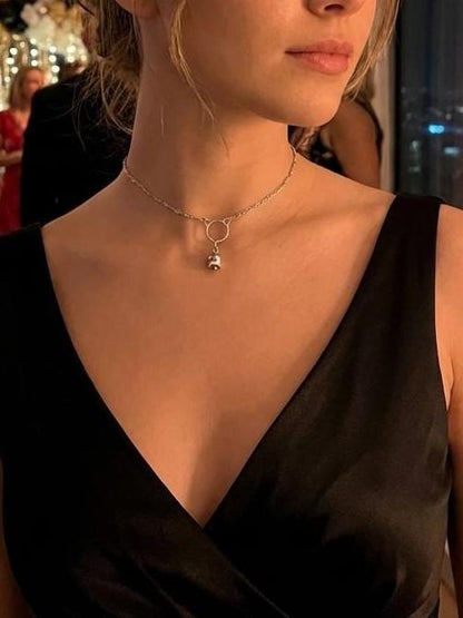 Steel Kitten Bell Kitty Cat Day Collar Choker Necklace with Locking Option