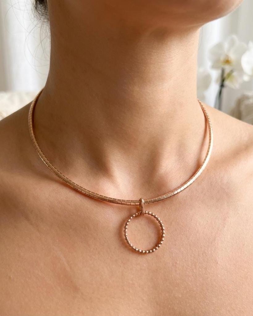 Discreet Day Collar Necklace Rose Gold Permanent Locking Options | BDSM Intimate Partner Couples Jewelry