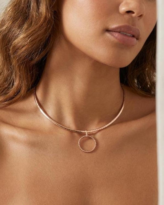 Discreet Day Collar Necklace Rose Gold Permanent Locking Options | BDSM Intimate Partner Couples Jewelry