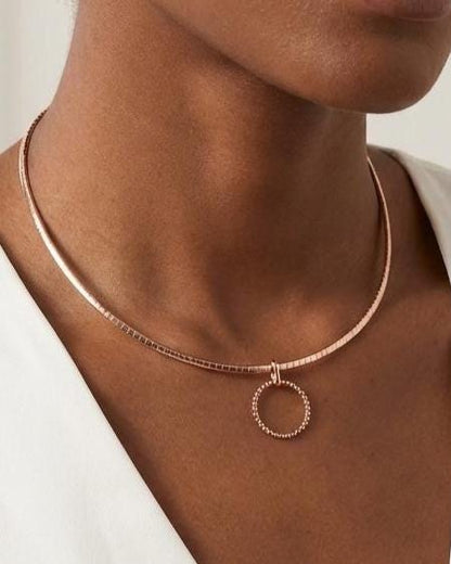 Discreet Day Collar Necklace Rose Gold Permanent Locking Options | BDSM Intimate Partner Couples Jewelry