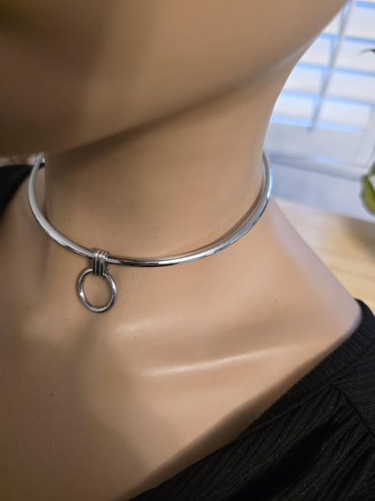 Discreet Day Collar Rigid Submissive Intimate Partner Necklace with Permanent Locking Option: BDSM Jewelry