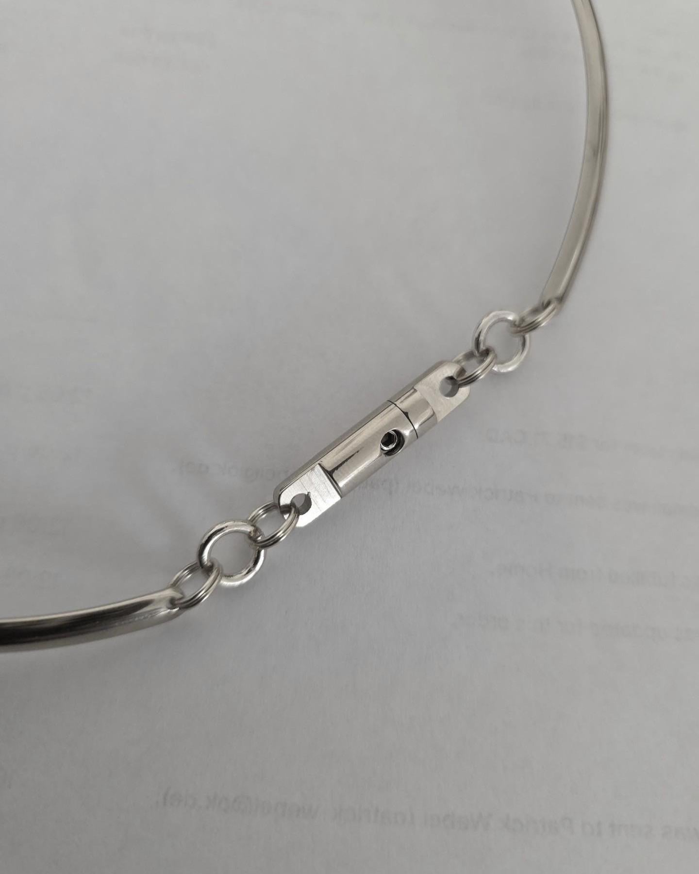 Discreet Day Collar Rigid Submissive Intimate Partner Necklace with Permanent Locking Option: BDSM Jewelry