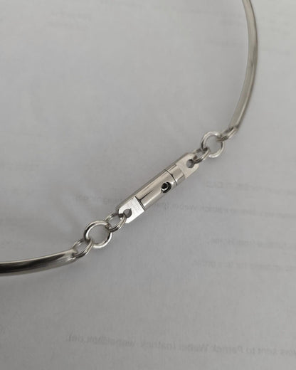 Discreet Day Collar Rigid Submissive Intimate Partner Necklace with Permanent Locking Option: BDSM Jewelry