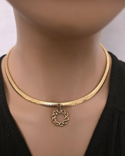 Gold Day Collar Choker Omega Chain Necklace, Permanent Locking Clasp Option, Intimate BDSM Jewelry