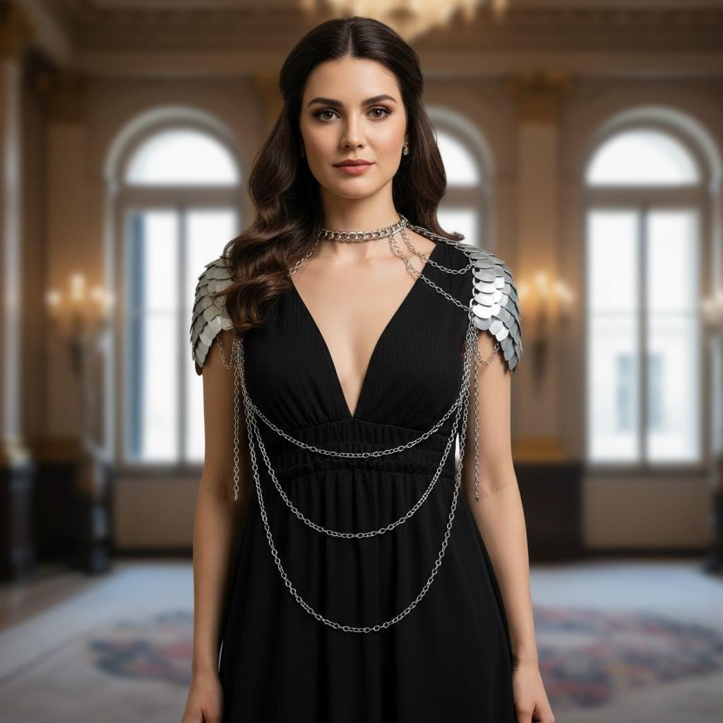 Halloween Viking, Dragon, Fairy Scalemail Cosplay Chainmail Festival Outfit Scale Mail Shoulder Armor Costume