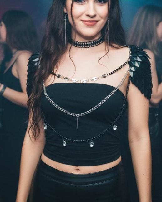 Halloween Viking, Dragon, Fairy Scalemail Cosplay Festival Outfit Shoulder Armor Rave Costume