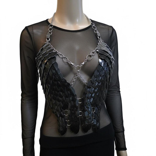 Halloween Festival Outfit Scalemail Corset Top, or Rave Viking, Dragon, Fairy Cosplay Costume, - QUALITY MADE in CANADA