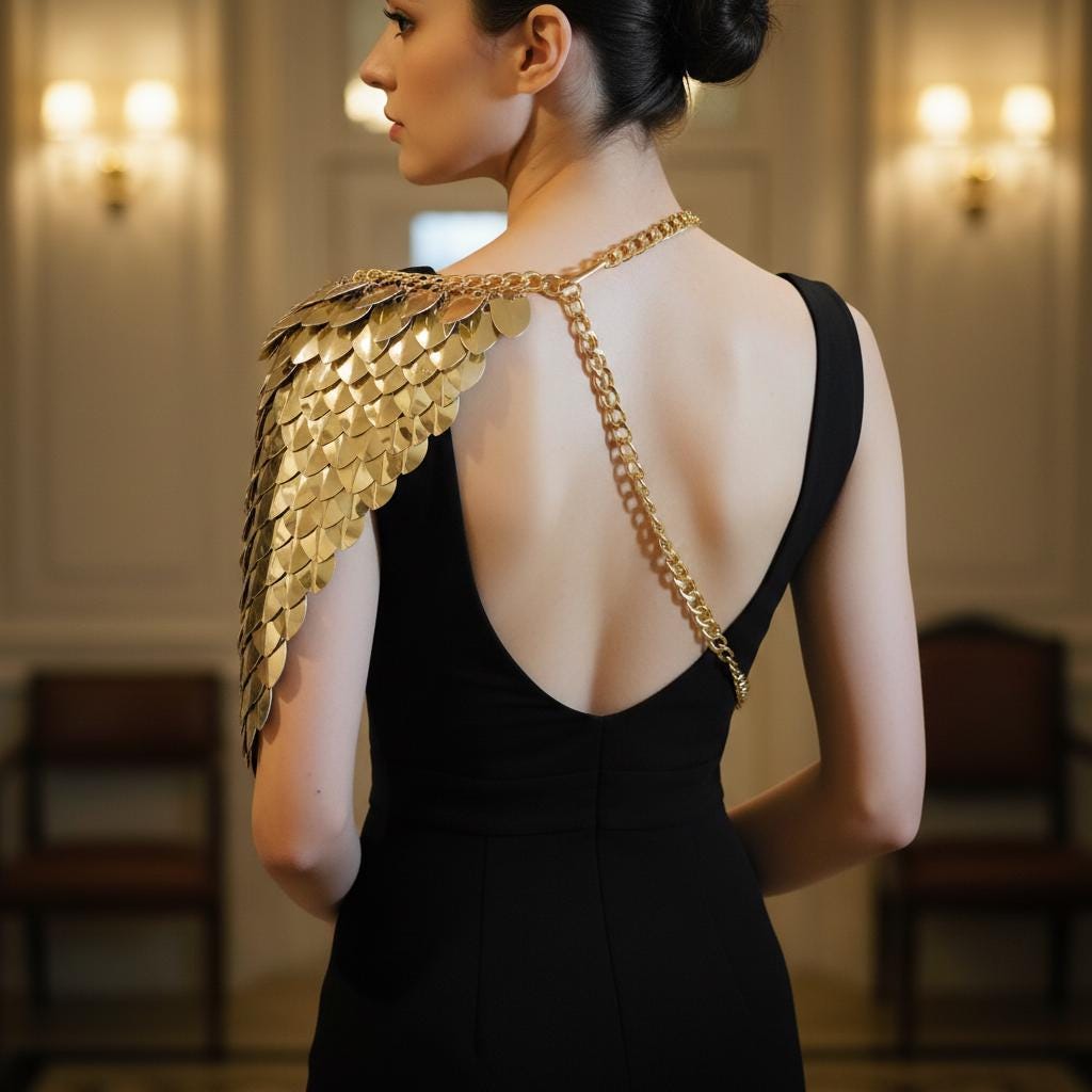 Halloween Viking, Dragon, Fairy Scalemail Cosplay Chainmail Festival Outfit Corset Shoulder Armor Rave Costume