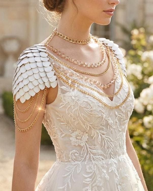 Halloween Festival Outfit, Viking, Dragon, Fairy Scalemail Cosplay Chainmail Shoulder Armor - QUALITY MADE in CANADA