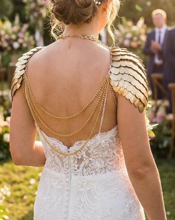 Halloween Viking, Dragon, Fairy Scalemail Cosplay Chainmail Festival Outfit Corset Shoulder Armor Rave Costume